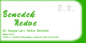 benedek medve business card